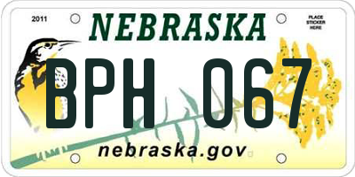 NE license plate BPH067