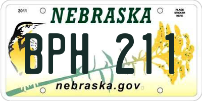 NE license plate BPH211