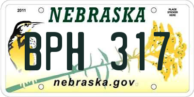 NE license plate BPH317