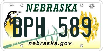 NE license plate BPH589