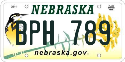 NE license plate BPH789