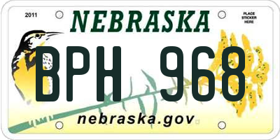NE license plate BPH968