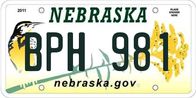 NE license plate BPH981