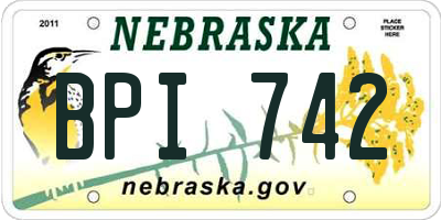 NE license plate BPI742