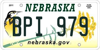 NE license plate BPI979
