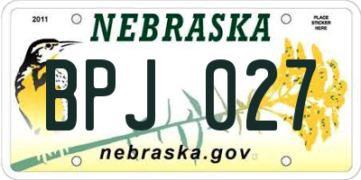 NE license plate BPJ027