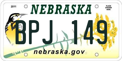 NE license plate BPJ149