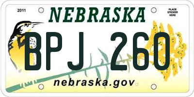 NE license plate BPJ260