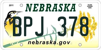 NE license plate BPJ378