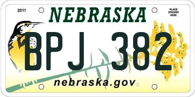 NE license plate BPJ382