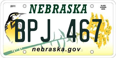 NE license plate BPJ467