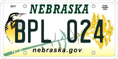 NE license plate BPL024