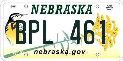 NE license plate BPL461