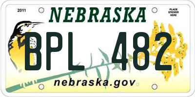 NE license plate BPL482