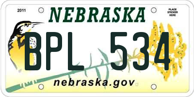 NE license plate BPL534
