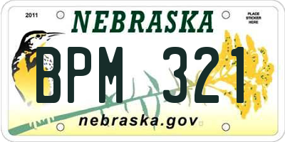 NE license plate BPM321