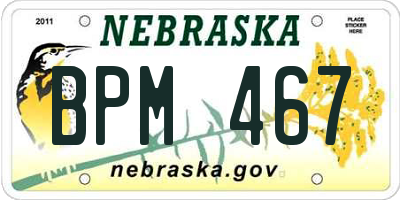 NE license plate BPM467