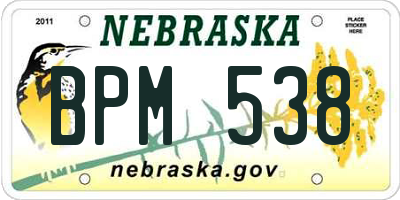 NE license plate BPM538