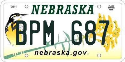 NE license plate BPM687