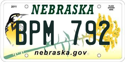 NE license plate BPM792