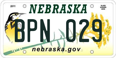 NE license plate BPN029