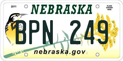 NE license plate BPN249