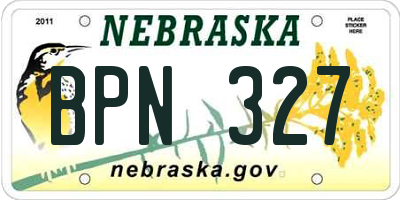 NE license plate BPN327