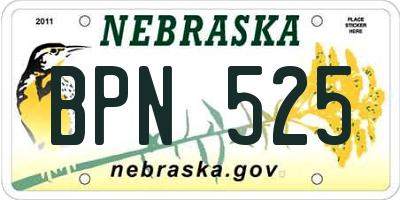NE license plate BPN525