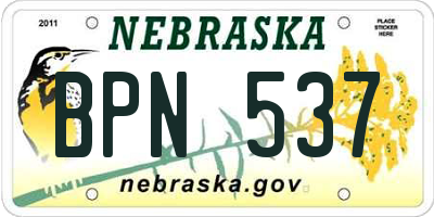 NE license plate BPN537