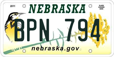 NE license plate BPN794
