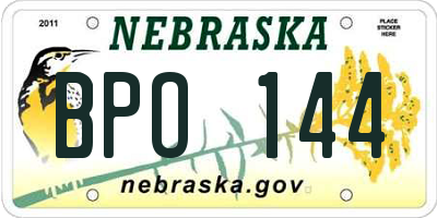 NE license plate BPO144