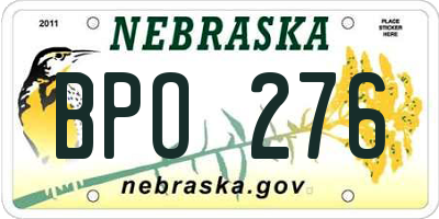 NE license plate BPO276