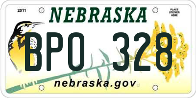 NE license plate BPO328