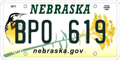 NE license plate BPO619