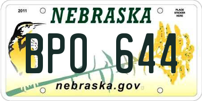 NE license plate BPO644