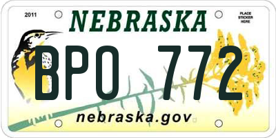 NE license plate BPO772