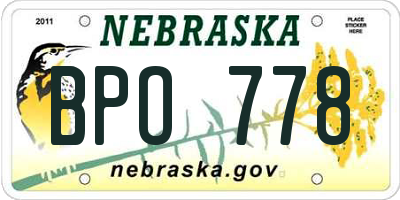 NE license plate BPO778