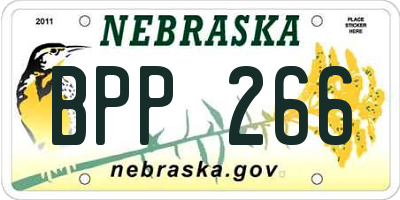 NE license plate BPP266