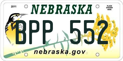 NE license plate BPP552