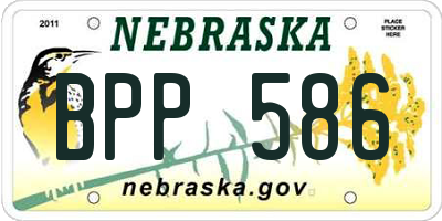 NE license plate BPP586