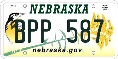 NE license plate BPP587