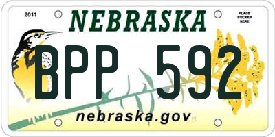 NE license plate BPP592