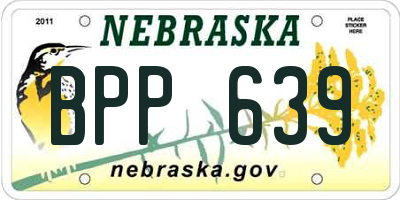 NE license plate BPP639
