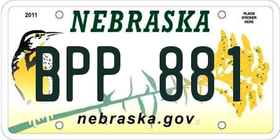 NE license plate BPP881