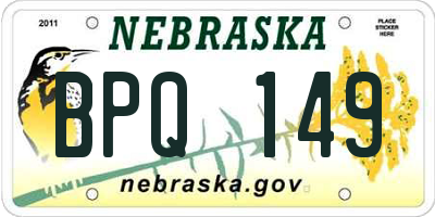 NE license plate BPQ149