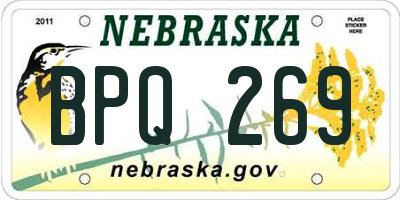NE license plate BPQ269