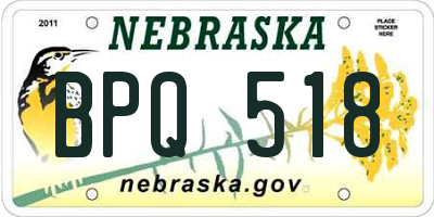 NE license plate BPQ518