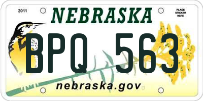 NE license plate BPQ563