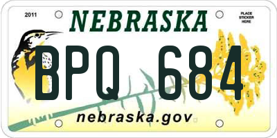 NE license plate BPQ684
