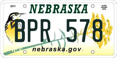 NE license plate BPR578